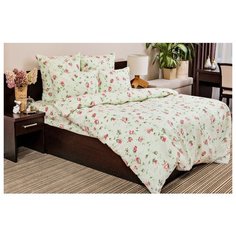 Постельное белье евростандарт Ночь Нежна Прованс 70х70 см, бязь бежевый/розовый