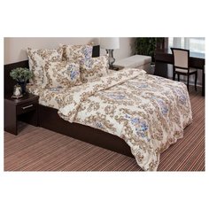 Постельное белье 2-спальное с евро простыней Ночь Нежна Нежная роза 50 х 70 см бязь коричневый