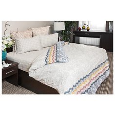 Постельное белье евростандарт Ночь Нежна Арабика 50х70 см, бязь бежевый