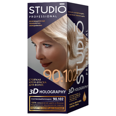 Studio Professional 3D Holography стойкая крем-краска для волос, 90.102 Платиновый блондин