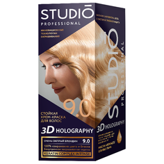 Studio Professional 3D Holography стойкая крем-краска для волос, 9.0 Очень светлый блондин