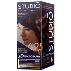 Studio Professional 3D Holography стойкая крем-краска для волос, 4.25 бургундский