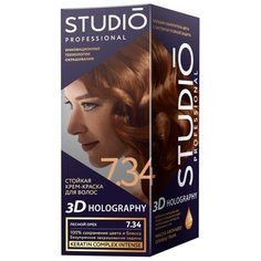 Studio Professional 3D Holography стойкая крем-краска для волос, 7.34 лесной орех