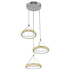 Люстра светодиодная Максисвет Геометрия 2-1631-3-CR+WH Y LED, LED, 27 Вт