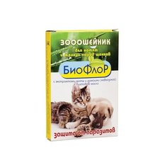 БиоФлоР ошейник от блох и клещей с экстрактами мяты, кавказской ромашки и пихтовым маслом для котят и щенков, 30 см
