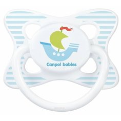 Пустышка силиконовая анатомическая Canpol Babies Summertime 18+ (1 шт) голубой/кораблик