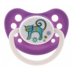 Пустышка латексная ортодонтическая Canpol Babies ZOO 6-18 м (1 шт) фиолетовый