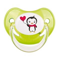 Пустышка силиконовая ортодонтическая Canpol Babies Penguin 0-6 м (1 шт) салатовый
