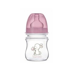 Canpol Babies Бутылочка антиколиковая с широким горлом 120 мл Little Cutie с рождения, розовый