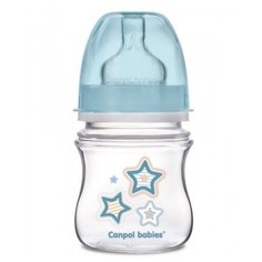 Canpol Babies Бутылочка антиколиковая с широким горлом EasyStart Newborn Baby 120 мл с рождения, голубой