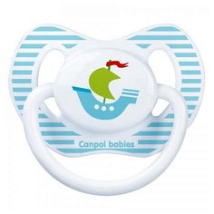 Пустышка силиконовая ортодонтическая Canpol Babies Summertime 18+ (1 шт) голубой/кораблик