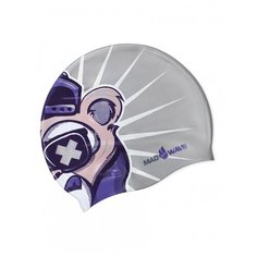 Шапочка для плавания MAD WAVE Swag серебро