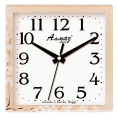 Часы настенные кварцевые Алмаз M56 бежевый/белый