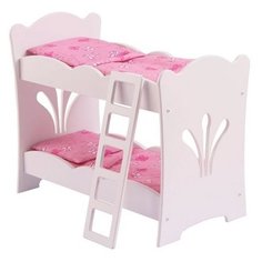 KidKraft Двухэтажная кроватка с бельем (60130) белый