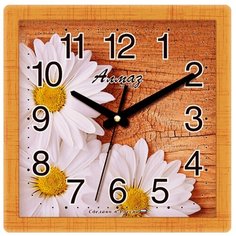 Часы настенные кварцевые Алмаз M49 коричневый/белый