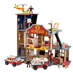KidKraft Игровой набор Пожарно-Спасательная станция 63214 красный/желтый/бежевый/белый
