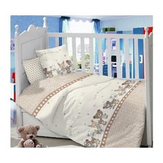 ЛайМ комплект Веселые друзья (3 предмета, простыня на резинке) бежевый