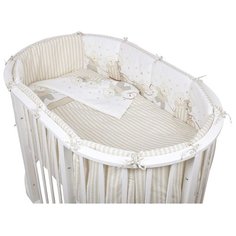 Pituso комплект для овальной кроватки Мишки (6 предметов) бежевый