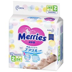 Merries подгузники S (4-8 кг) 24 шт.