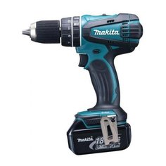 Ударная аккумуляторная дрель-шуруповерт Makita DHP456RFE 50 Н·м синий/черный
