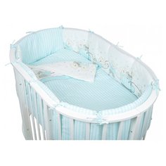 Pituso комплект для овальной кроватки Мишки (6 предметов) голубой