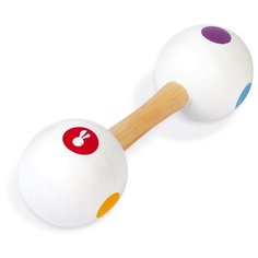 Janod маракас двусторонний Конфетти J07610 белый/разноцветный