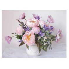 Molly Картина по номерам "Пионы с колокольчиками" 15х20 см (KH0245)