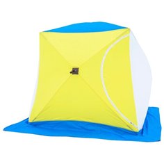 Палатка СТЭК Куб 2 белый/желтый/голубой