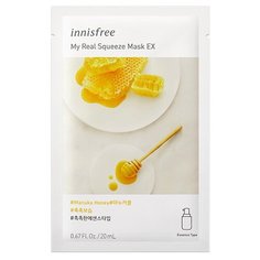 Innisfree тканевая маска My Real Squeeze Mask Manuka Honey с экстрактом меда манука, 20 мл