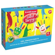 ErichKrause Гелевые пальчиковые краски ArtBerry с Алоэ Вера 6 цветов х 35 мл (41752)