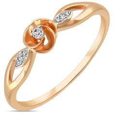 Бронницкий Ювелир Кольцо из красного золота R01-D-RR01051ADI-R17, размер 17.5