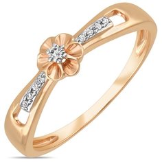 Бронницкий Ювелир Кольцо из красного золота R01-D-RR01053ADI-R17, размер 16.5