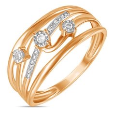 Бронницкий Ювелир Кольцо из красного золота R01-D-70668R001-R17, размер 17.5