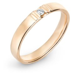 Бронницкий Ювелир Кольцо из красного золота R01-D-WED-00018, размер 19.5