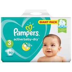 Pampers подгузники Active Baby-Dry 3 (6-10 кг) 90 шт.