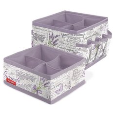 Valiant Набор органайзеров для косметики и аксессуаров Lavande LV-S4S4 белый/фиолетовый