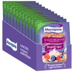 Мистраль Каша овсяная цельнозерновая Ягодный мусс, порционная (25 шт.) Mistral