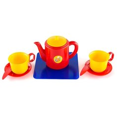 Набор посуды Пластмастер Набор чашек с чайником 21002 разноцветный