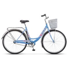Городской велосипед STELS Navigator 345 28 Z010 с корзиной (2017) голубой 20" (требует финальной сборки)