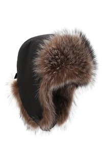 Шапка-ушанка из меха енота FurLand