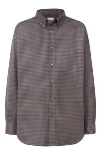 Хлопковая рубашка с воротником button down Brioni