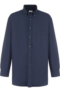 Хлопковая рубашка с воротником button down Brioni