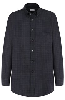 Хлопковая рубашка с воротником button down Brioni