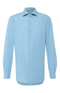 Рубашка из смеси хлопка и льна Kiton