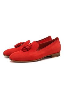 Замшевые лоферы Santoni