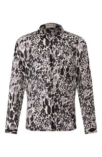 Рубашка из смеси хлопка и шелка Saint Laurent