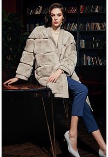 Шуба из меха кролика рекс Virtuale Fur Collection