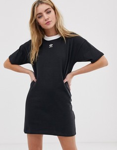 Черное платье с логотипом-трилистником adidas Originals-Черный