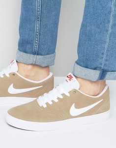 Бежевые кроссовки Nike SB Check Solar 843895-211-Зеленый