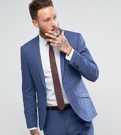 Приталенный пиджак с добавлением льна Heart & Dagger Wedding-Синий